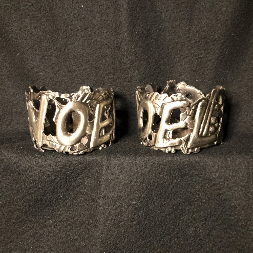 Two Metal “Noel” Candle Holders - Never Used 🕯